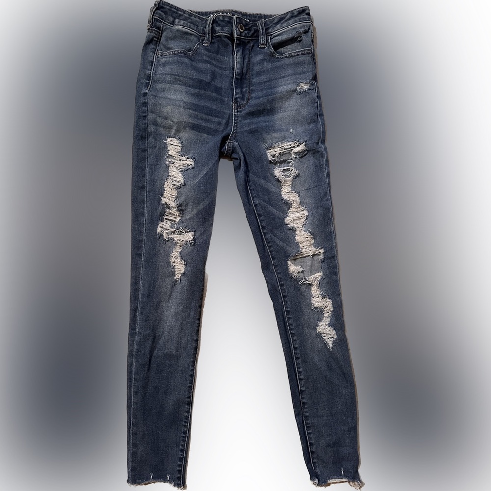 American Eagle Destructed Super Hi Rise Jegging Skinny Jeans Women’s size 4